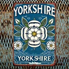 Large Yorkshire Rose Yorkshire County Tin Metal Signs Home Décor 8x12