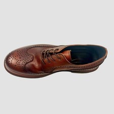 Men's Leather Carved Lace Up Brogue British Casual Retro Work Formal Dress Shoes