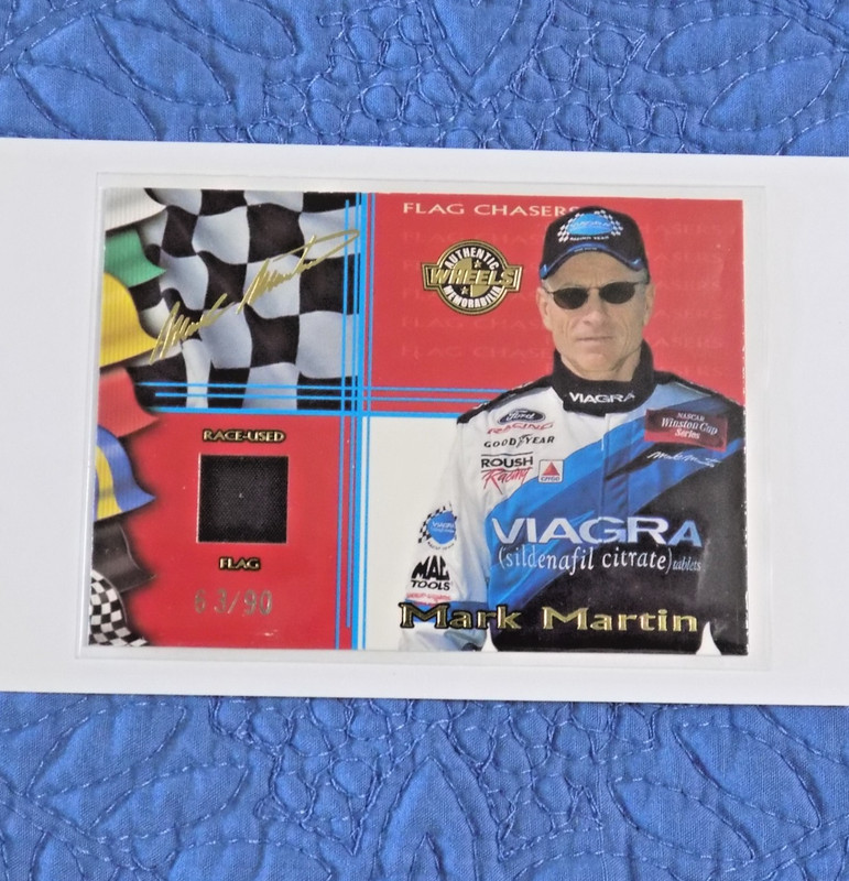 MARK MARTIN 2003 Wheels High Gear Flag Chasers #FC 9/10 Auto 63/90 Race Flag