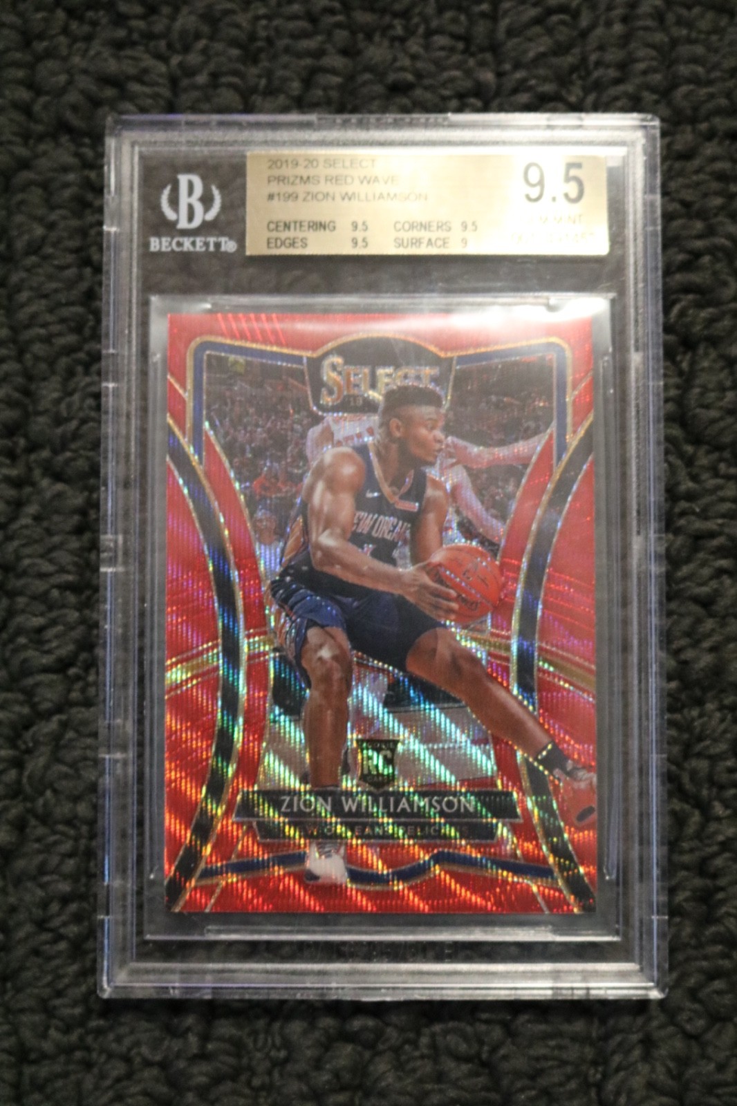 2019-20 Zion Williamson Select Prizm Red Wave #199 Bgs 9.5 NBA Basketball