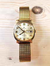 Vintage Hamilton 6002 Day Date 10K Rolled Gold Bezel Automatic Serviced - 32mm