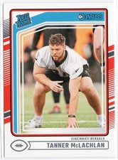 2024 Panini Donruss Rated Rookie Tanner McLachlan Card RC #324 Bengals. rookie card picture