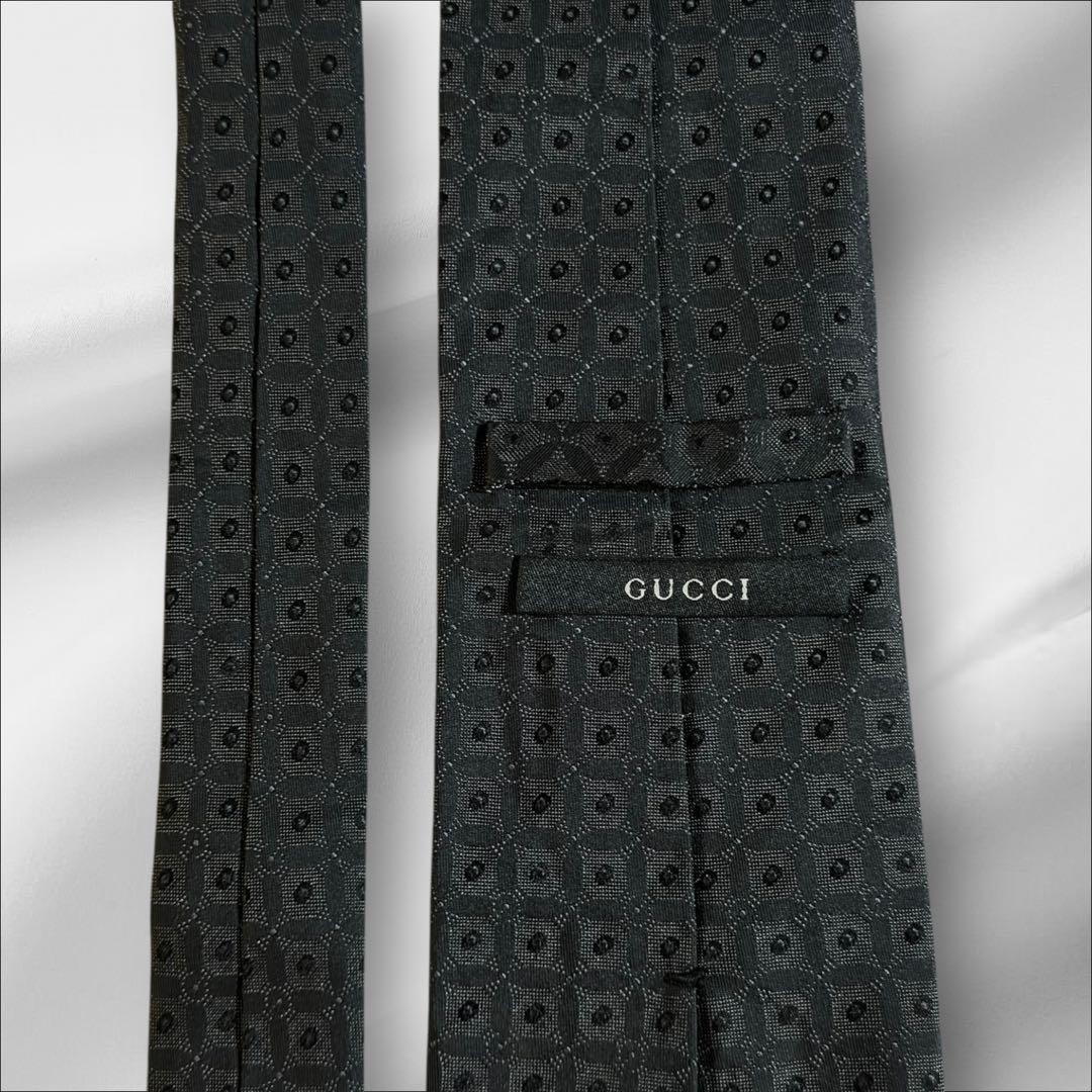 Gucci Solid Jacquard Geometric Pattern Light Blac… - image 5
