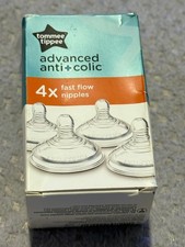   Tommee Tippee Advanced Anti-Colic Fast Flow Nipple 4 Pack Baby Bottle Nipples