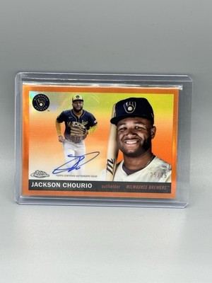2025 Topps Chrome Platinum Anniversary Jackson Chourio Orange Auto /25