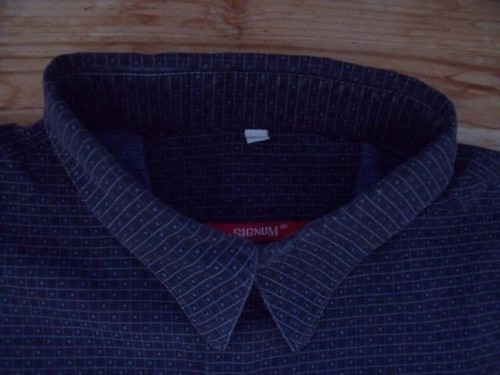 TA3986 Signum Chemise M Noir Bleu à Carreaux Très Bien - Photo 1/1