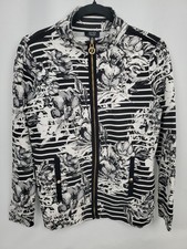 Jones New York Signature Size Small Jacket Black And White Floral