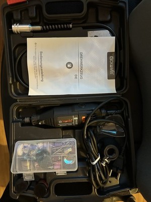 Goxawee 1337A Kraft- und Drehwerkzeug-Schleifer/Fräser mit Koffer + Dremel Set