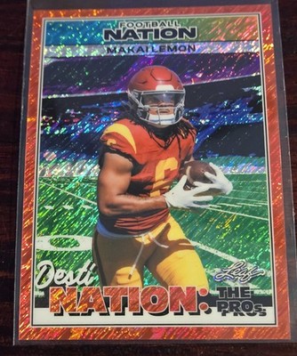 2025 LEAF FOOTBALL NATION MAKI LEMON RED SHIMMER PRE-PRODUCTION PROOF 1/1