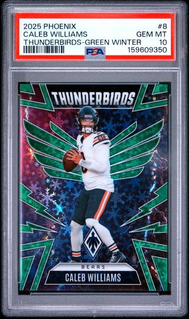 2025 Panini Phoenix CALEB WILLIAMS #8 Green Winter - Thunderbirds 55/75 PSA 10