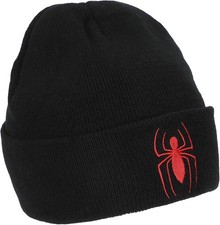 Spider-Man Spiderman Logo Embroidery Standard Cuff Acrylic Knit Beanie Cuff...