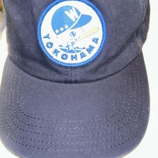 Vintage Yokohama Taiyo Whales Trucker Baseball Hat Cap Navy Large Adjustable 