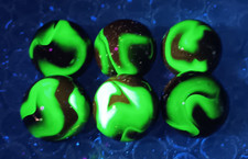 .72" Ruby Red Ghost Cherry Translucent UV Reactive Glow Swirl Marbles Lot L-396