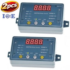 2pcs DC 5V 10A Adjustable Time Delay Relay Module LED Digital Timer Switch Case
