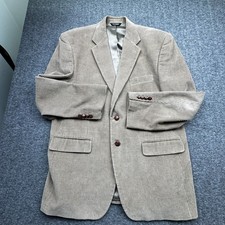 Lauren Ralph Lauren Cotton Corduroy Blazer Mens 42R Beige Sport Coat READ