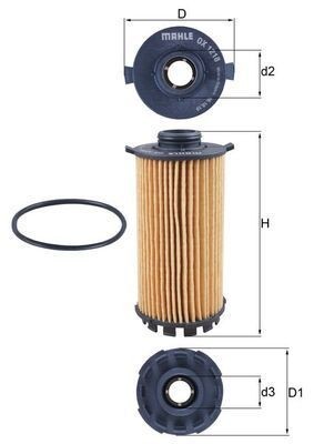 Oil Filter Fits Porsche 718 Boxster 718 Cayman MAHLE OX 1218D