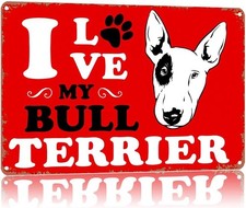 Vintage Bull Terrier Text Art Poster Tin Metal Signs Home D cor 8x12