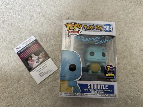 JSA Signed Eric Stuart Funko Pop! Pokémon Squirtle 504 with Protector