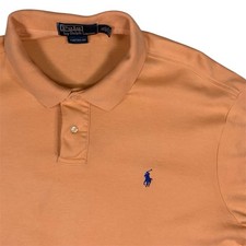 Polo Ralph Lauren Polo Shirt Mens XL Orange Short Sleeve Custom Fit Pony