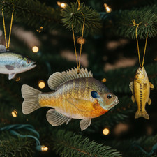 Hyper Realistic Bluegill Fish Ornament Metal Fishing Decor Gift