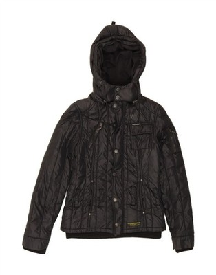 KHUJO Womens Hooded Padded Jacket UK 10 Small Black AR10