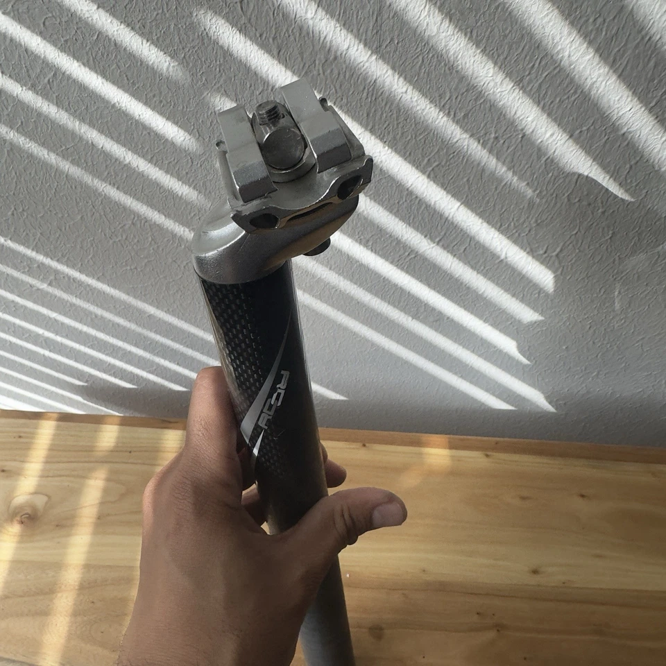 Tija de sillín de carbono Bianchi RC 31,6 mm x 350 mm 20 mm retroceso carretera grava poste de bicicleta Foto 4 de 4