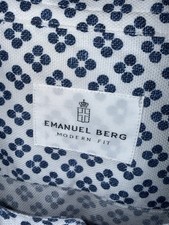 Emanuel Berg NWOT Casual Button Down Shirt Size 40 15.75 M Modern Fit Geometric