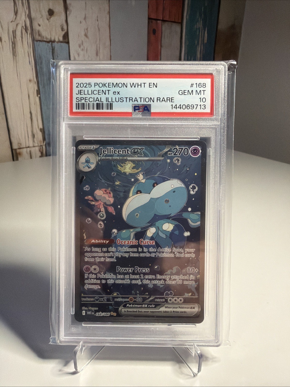 Jellicent EX White Flare 168/086 Pokemon PSA 10