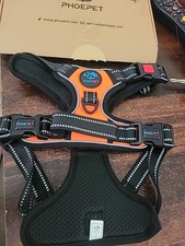 PHOEPET No Pull Dog Harness Medium Reflective Orange Adjustable Vest