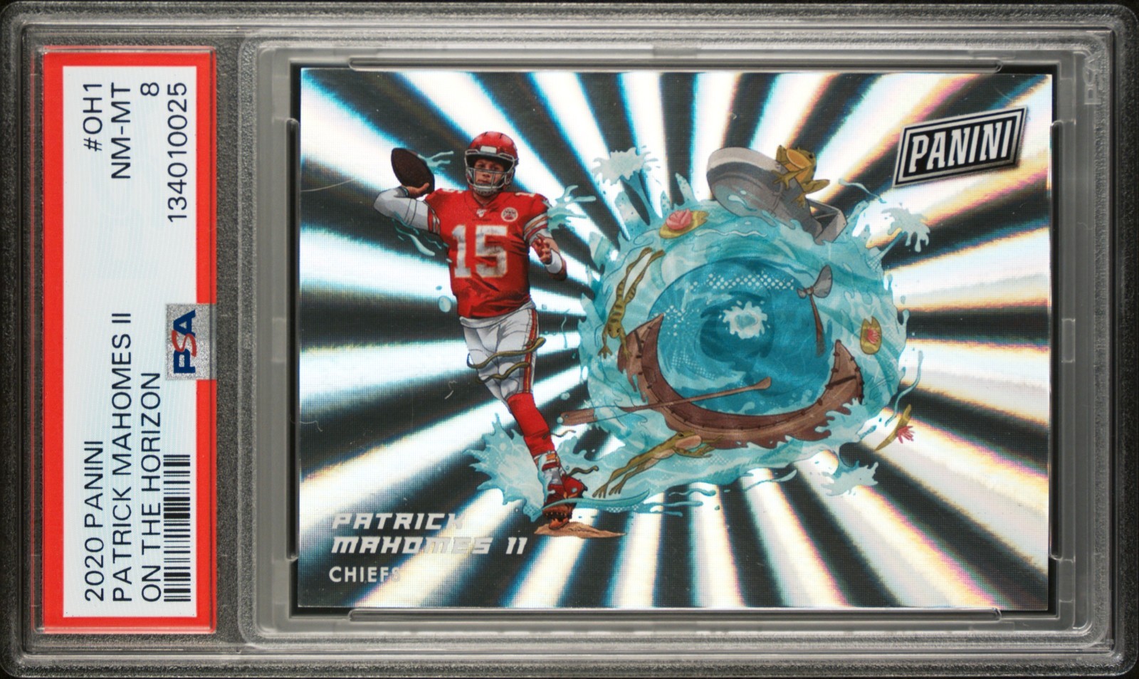 PATRICK MAHOMES II 2020 PANINI ON THE HORIZON SSP PSA 8 NM-MT CHIEFS