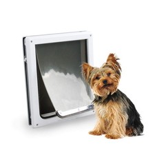Doggie Dog Flap Interior Sliding Door Wall 2 Ways Locking Entry Pet Glass Doo...