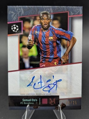 2024-25 TOPPS MUSEUM UCC SAMUEL  ETO'O ARCHIVAL AUTO RUBY 5/25 FC BARCELONA!!