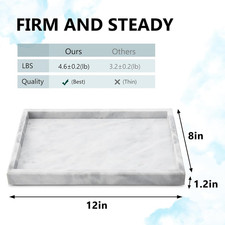 Real Natural Marble Tray for Bathroom, Vanity, Kitchen and Desktop, Rectangle...