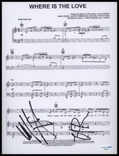 will.i.am & Taboo "Black Eyed Peas" SIGNED 'Where Is the Love' Sheet Music ACOA