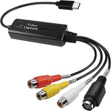 RCA AV to USB C Video Capture Card - 1 Channel NTSC PAL Converter for PC/Mobile