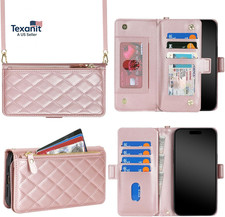 for Iphone 17 Pro Phone Case Wallet with Crossbody Strap, Shoulder Necklace Lany