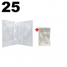 25 STANDARD Clear Quad 4 Disc DVD Cases  100 OPP Bags
