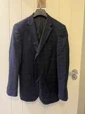 Hawes & Curtis Sartorial Suit Blue Purple Super 120s Wool 2 Piece 40R Waist 32R