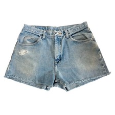 Vintage Wrangler 90s Cut Offs Jean Shorts Light Wash Denim Relaxed Fit Size 32