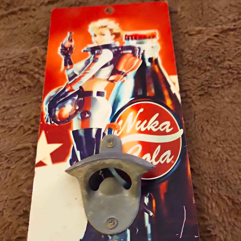 Fallout Nuka Cola Wall Mounted Bottle Opener Wood/Metal Wall Plaque Sign