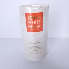 Vintage Jovan White Musk Talc Body Powder For Women 2 Oz New Old Stock Unused 