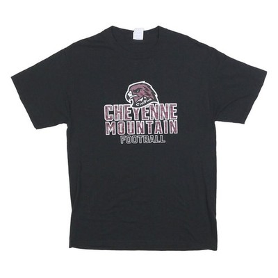PORT & COMPANY Herren T-Shirt schwarz Cheyenne Mountain Football Grafik M Rundhals