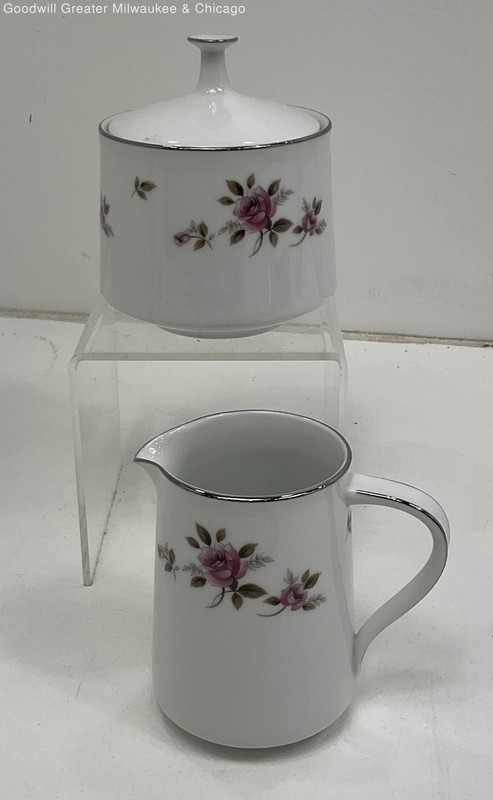 Noritake May Pattern 6661 Sugar Bowl And Creamer