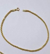 18k Yellow Gold Rope Bracelet 750 Gold 18.5 c...