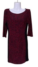 Lauren Ralph Lauren Womens 6P Red & Black Textured Dress