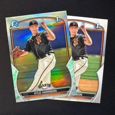 2023 Bowman Chrome Prospects Lunar Glow Refractor Kyle Harrison #BCP-93 + Base