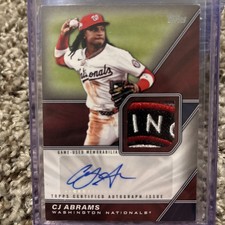 TOPPS CJ Abrams Game Used Patch & Autograph  #1/1 Nationals Rare!!🔥🔥
