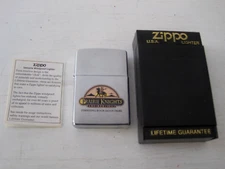 1998 Zippo Prairie Knights Casino & Lodge w/Box and Paper-Flint Wheel Spins
