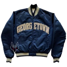 Georgetown Hoyas Satin Jacket Vintage Bomber Hoyas Varsity Jacket US Tarrif Paid