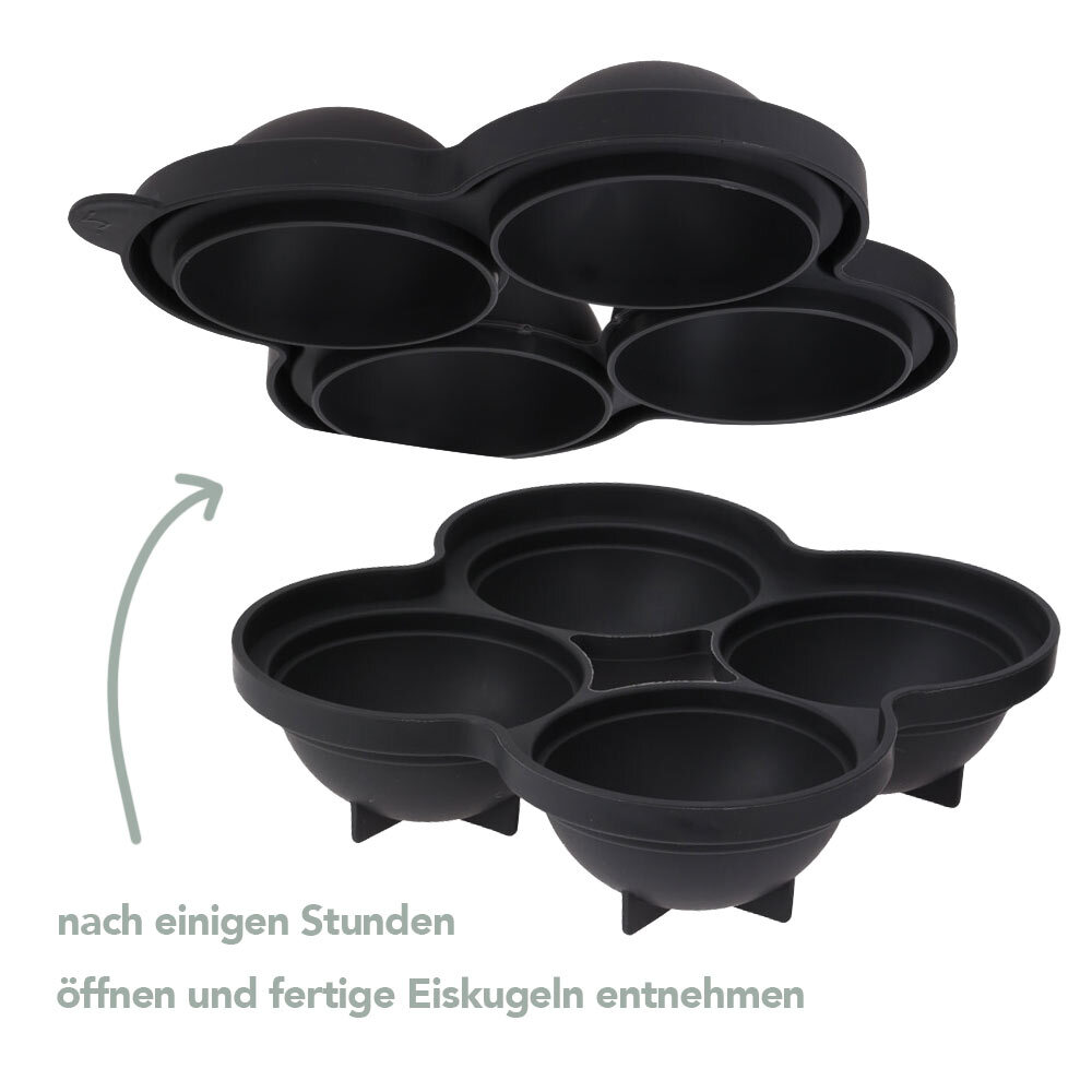 Silikon Eiswürfelform – 6 Große Runde Würfel (5 Cm), Mit Deckel, Für Whisky & Cocktails